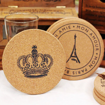 Bar European cork coaster anti-scalding coaster cocktail coaster coffee retro absorbent coaster