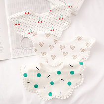 Baby bib male and female baby pure cotton edge childrens saliva towel fashion printing newborn anti-spit milk bib