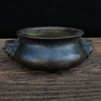 Copper incense burner Smoking stove Lion Pixiu pen holder Pen holder Yaju tea house Living room desk Elegant practical collection