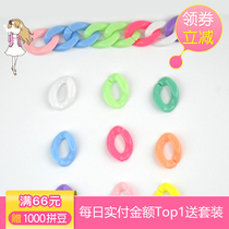 Collared Bean Candy Color Acrylic Opening Circle DIY Handmade Ornament Material Accessories Flat Chain Plastic Single Buckle Promotion