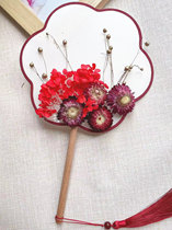 Daughter Childrens Day DIY paste dried flower fan handmade material package Club Salon Parent-child Activities Princess Mothers Day