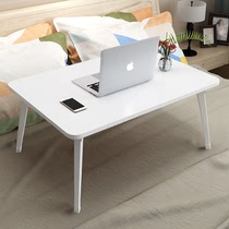 Small table desk home white foldable laptop bed with lazy table sitting high school wooden table