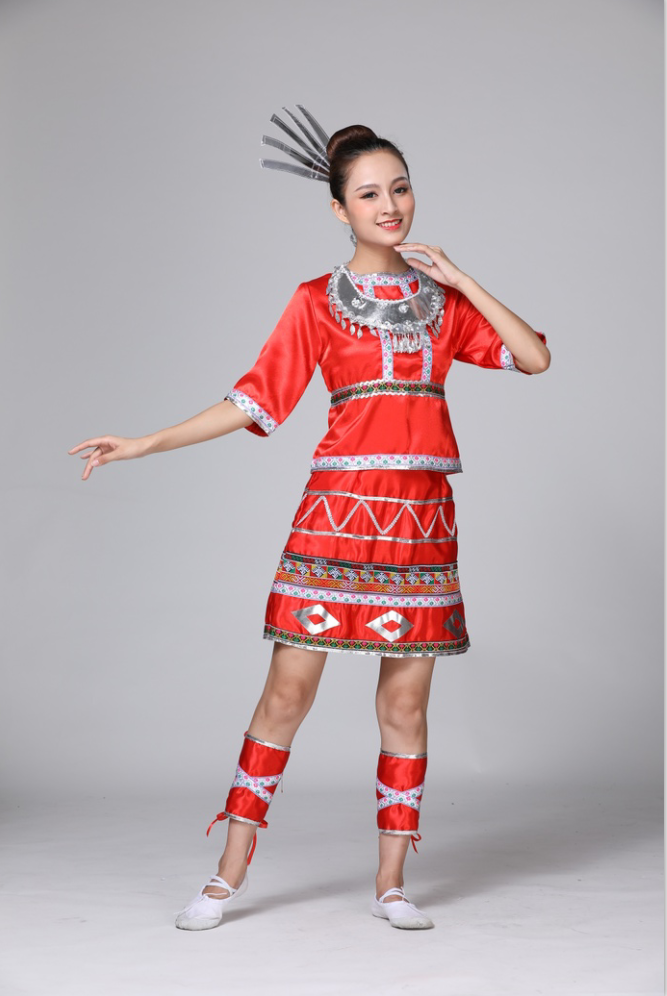 新款高山族舞蹈服装海南黎族高山族演出服少数民族服装女装舞台装