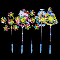 Ground Stall Night Market Toy Luminous Windmill Led Flash Seven Colorful Sequin Traditional Nostalgia Cartoon Windmill Children Gift