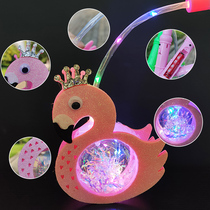 Land Showering Night City Shining Toys Children Cartoon Hand Lanterns Seven Colorful Sparkling Jade Rabbit Popo Polo Lanterns Lantern Festival