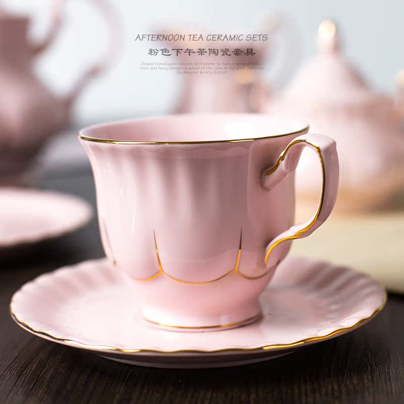 jarsun家尚 陶瓷欧式15头茶具英式下午茶茶壶茶杯咖啡杯套装产品展示图1