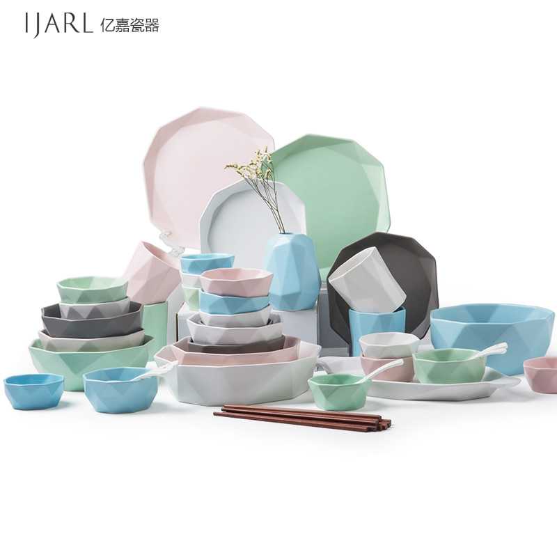 Ijarl m letters fine ceramic tableware suit creative dishes simple dishes suit household portfolio wedding gifts