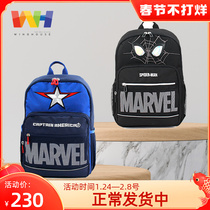 Korean winghouse elementary school bag men super light first grade childrens backpack Spider-Man outing backpack