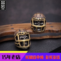 Handcarved work bronze Tibetan silver skeleton rugby EDC umbrella rope knife pendant handmade DIY pendant necklace pendant