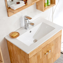 Mini version of the small apartment simple modern full solid wood oak bathroom cabinet washbasin washbasin waterproof mirror cabinet