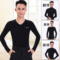 New mens Latin dance jacket modern Gong suit adult friendship long sleeve modal training suit T-shirt