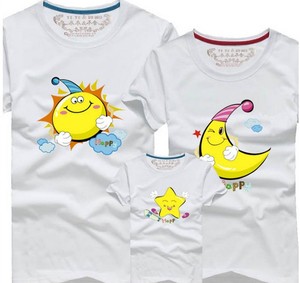 亲子装夏装2016新款一家三口装短袖T恤 太阳月亮星星母子装母女装