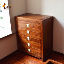 Hedgehog Purple Sandalwood Red Wood Five Bucket Cabinet Solid Wood Furniture Bedroom Lockers Drawers Cabinet New Chinese Fancy Pear Wood Storage Cabinet