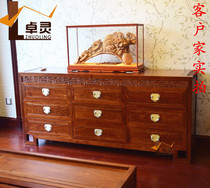 Hedgehog Purple Sandalwood Red Wood Nine Bucket Cabinet Solid Wood Furniture Bedroom Lockers Drawers Cabinet New Chinese Fancy Pear Wood Storage Cabinet