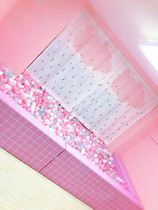 Net red black and white grid ocean ball pool rental room decoration fence soft bag anti-collision combination home color wave pool