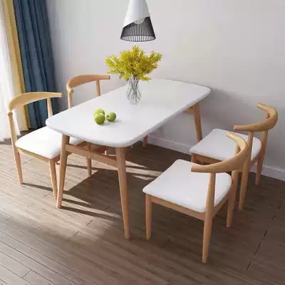 Xiamen Nordic style dining table and chair combination modern simple small apartment 4 people 6 people rectangular household 120cm