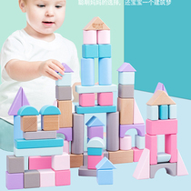 Home indoor children visual building block puzzle toy brain desktop color construct block makaron small