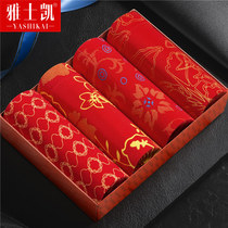 This year of life big red mens underwear mens pure cotton boxer shorts Modal youth four corners plus size shorts head cow