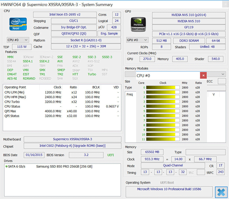 至强e52695v2qs正显cpu主频24睿频2812核24线散片真现货