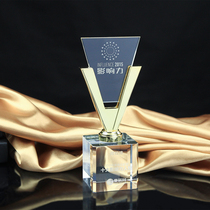Crystal trophy License plate Custom business celebration gift souvenir Metal trophy medal Excellent staff medal