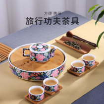 Ceramic teapot tea cup tea set set set set of household simple tea maker underglaze color hand-painted kung fu tea set tea tray