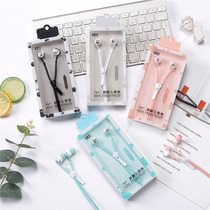 Nice Korean version of zipper headphones cute cartoon voice male and female students mobile phone mp3 Universal listening song fashion headphones