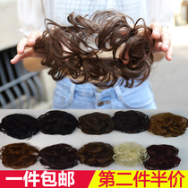 Wig ring plate hair fluffy meatball head natural female net red disk hair Rubber band head flower plate hair device Lazy curly hair ring
