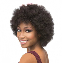 African black explosive head fluffy roll wig Female short hair full headgear Short curly temperament Microwave roll full wig