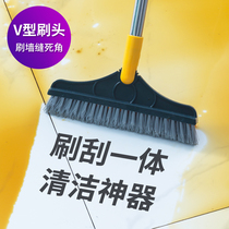 Wall Corner Slit Scraping water brushing toilet Living room can be scratched and integrated to the dead angle deity Stitch Brush Long Handle Hard Hair