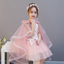 Kids Dress Flower Princess Dress Girls Show Bubble Wedding Dress Liu Yi Piano Performance Kindergarten Performance Walk Show