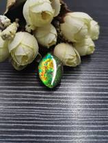 Bi Jincai natural Canadian spotted gems with single-sided bare stone can be inlaid with stained snail fossils