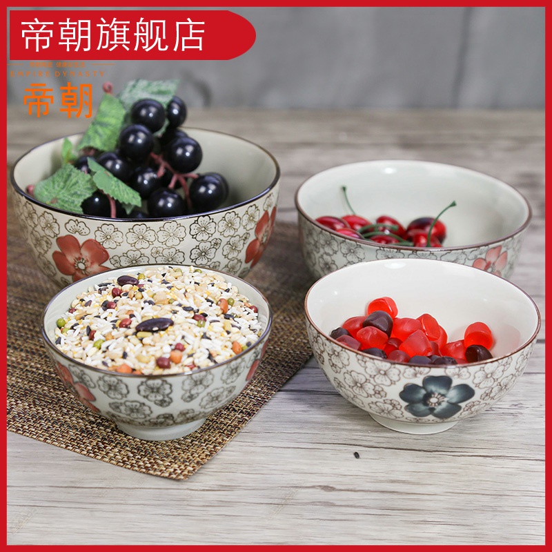 Japanese ceramic bowl to eat small bowl of noodles in soup bowl with rice bowls bowl and wind hand - made tableware bowls suit blossoms