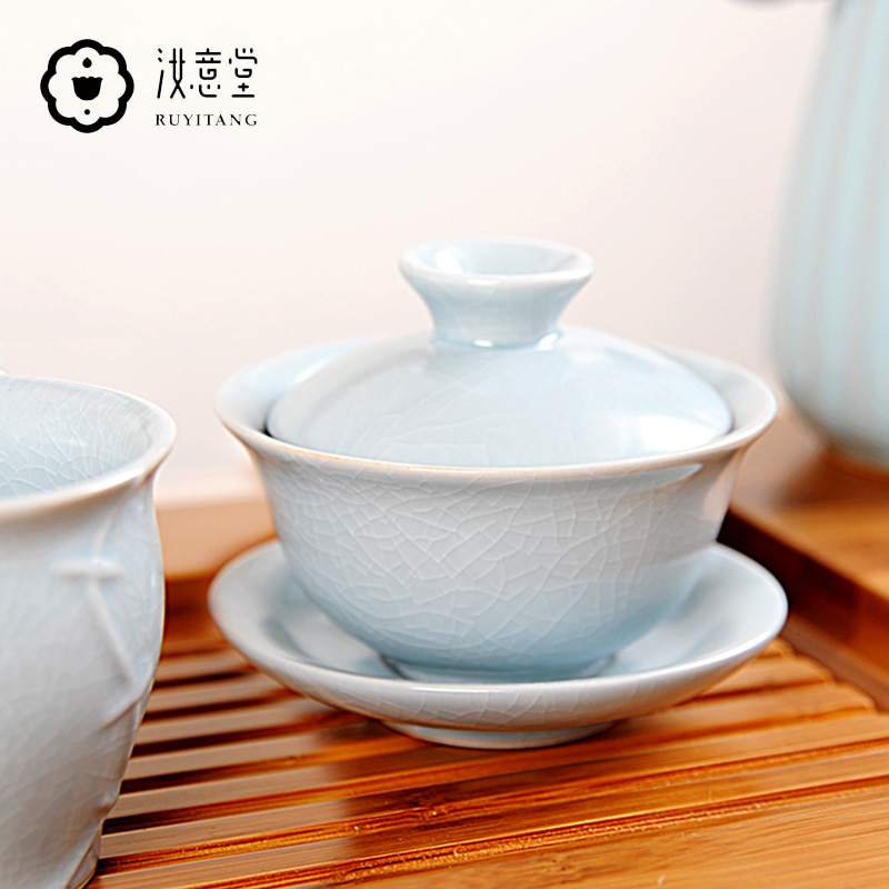 Your up three just covered bowl bowl three cups just ceramic bowl hand grasp pot of kung fu tea tea bowl three cups