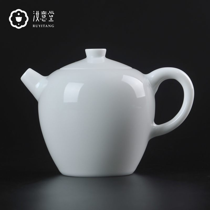 Jingdezhen ceramic teapot kung fu tea teapot small white porcelain single pot CiHu mini contracted beauty pot by hand