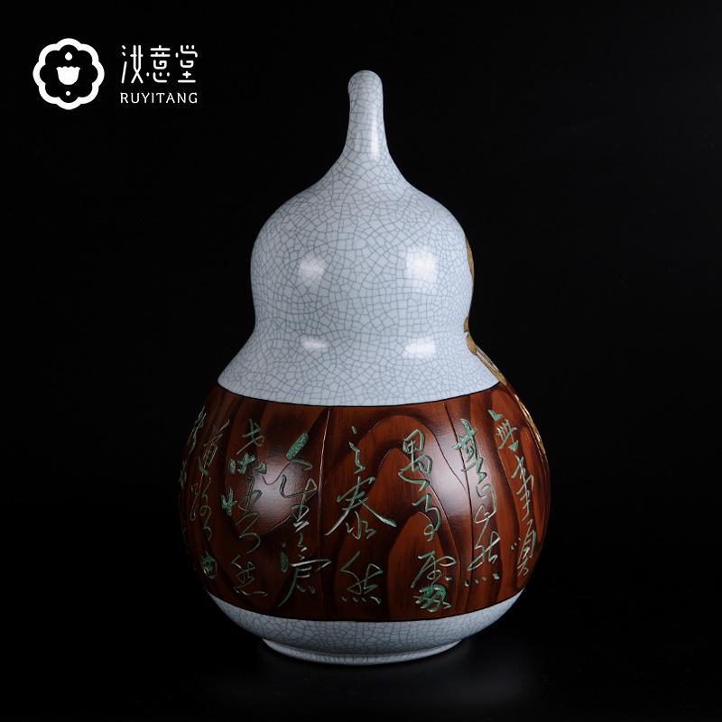 Creative ceramic painting big gourd furnishing articles your up porcelain arts and crafts, the elders gifts home sitting room adornment