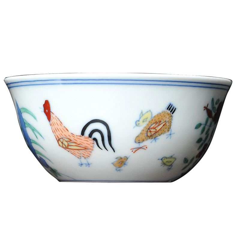 Jingdezhen ceramic imitation Ming chenghua chicken color bucket cylinder cup sample tea cup tea cup kung fu tea cups small bowl, master