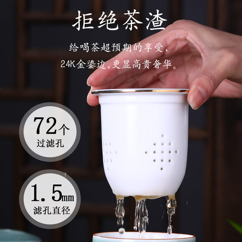 Jingdezhen ceramic keller. Male and female office tea lovers glass a glass office cup for cup with cover