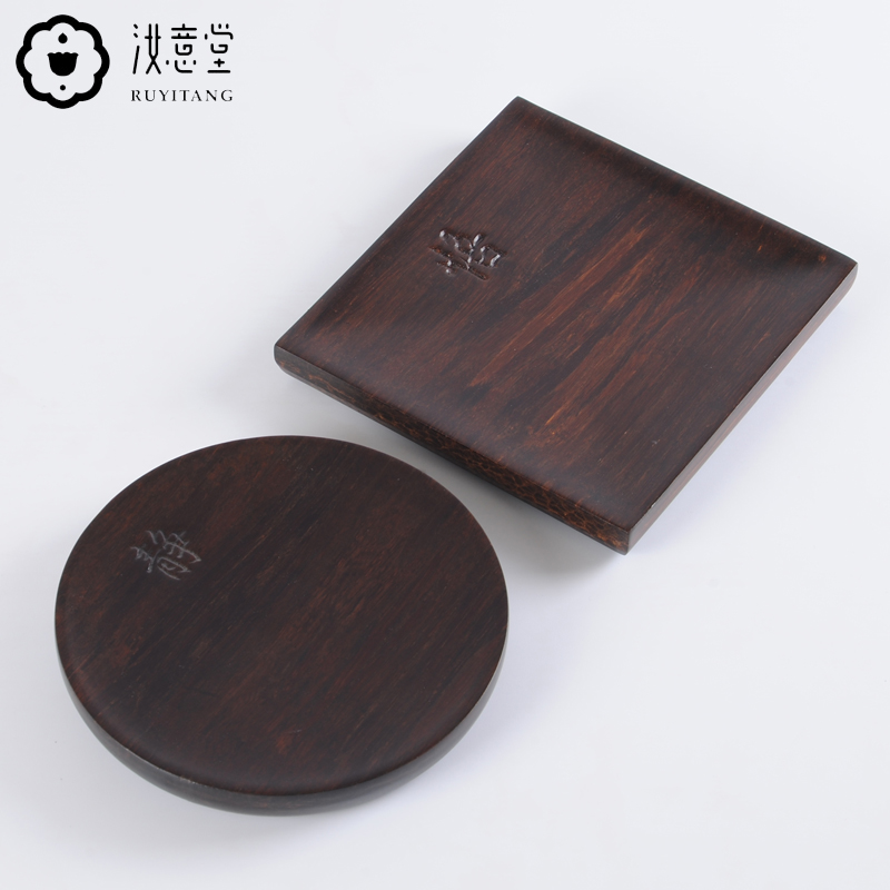 Heavy bamboo pot bearing pot doesn round solid wood bearing a pot of tea base dry terms tray of contracted to restore ancient ways the tea taking tea accessories