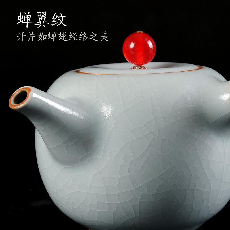 Your up hand - made side out piece of kung fu tea set a pot of Your porcelain teapot single pot small antique wooden household restoring ancient ways