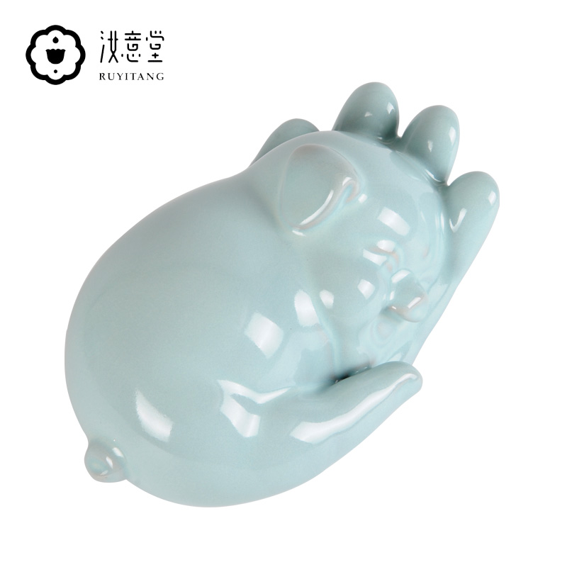 Creative your up ceramic pig furnishing articles your porcelain arts and crafts Chinese celadon home sitting room adornment ornament gift the study