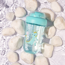 Portable anti-fall kindergarten childrens straw water Cup cute girl Primary School student large capacity summer kettle girl heart