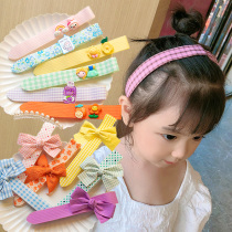 Broken hair finishing artifact girl posting hair band bangs bow head flower children's hair accessories do not hurt hair hook and loop