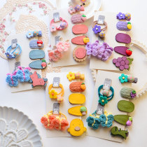 Children's summer hair accessories set baby does not hurt hair ring rubber band baby hairpin card cute girl head flower bangs clip