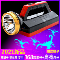 LED scorpion lamp Ultraviolet light detection flashlight Ultra-bright purple folding lithium battery scorpion lamp