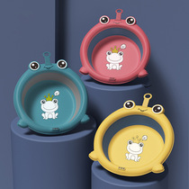 Childrens foldable cartoon washbasin newborn baby wash face wash ass basin household three-piece baby small basin