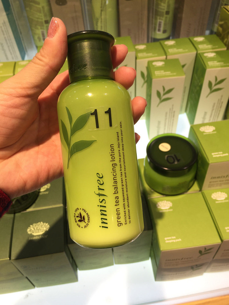 现货 韩国代购 innisfree/悦诗风吟 绿茶水乳套盒 保湿精华套装