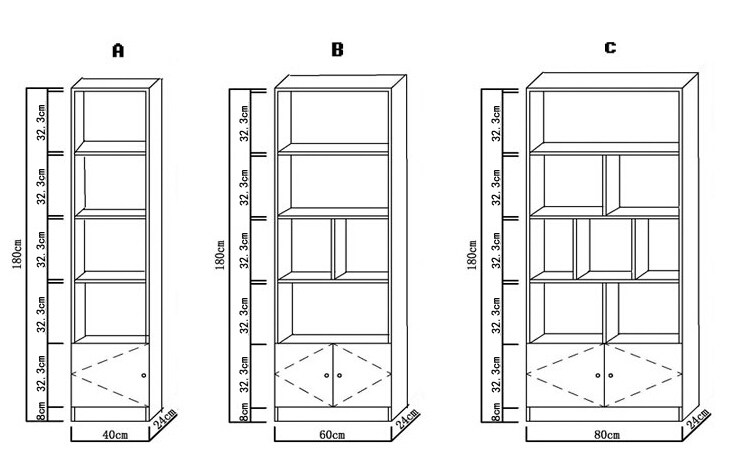 包邮特价自由组合儿童书柜带门实木松木简易储物柜书架书柜定做