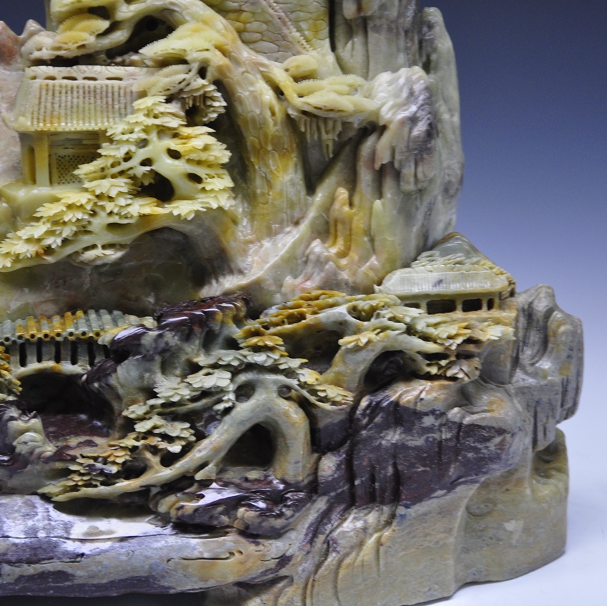 82斤山水大摆件《人间仙境》青田石雕 大气 收藏送礼