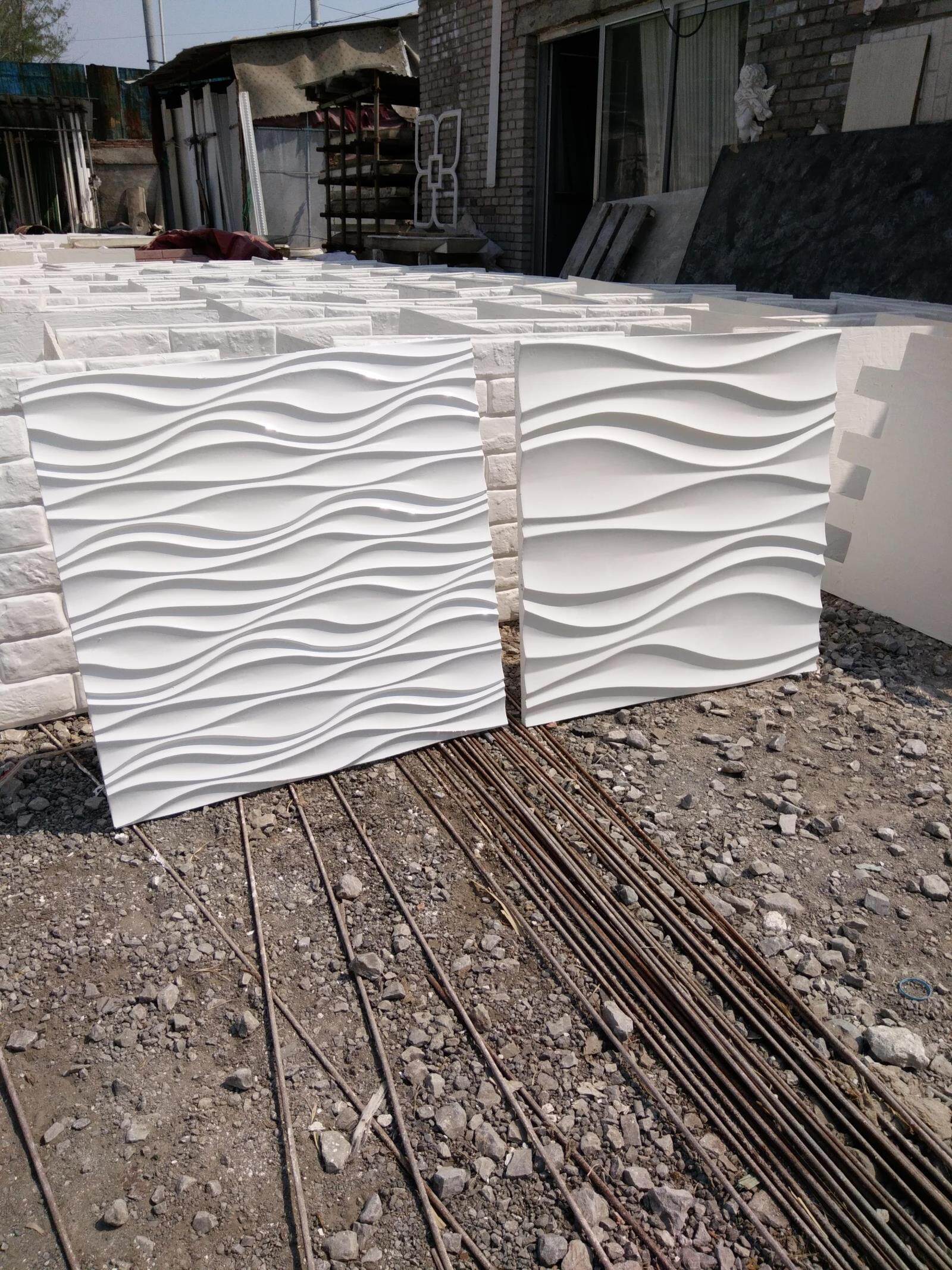 石膏水波纹装饰板 背景墙石膏装饰板 石膏波纹板 文化砖 石膏线