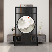 New Chinese style screen partition wall Living room office entrance door Simple modern decoration Hotel solid wood fence grid seat screen